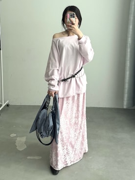 「yae（ヤエ）のアイテム」を使った、yae staffさん（レディース・154cm）の春コーディネート