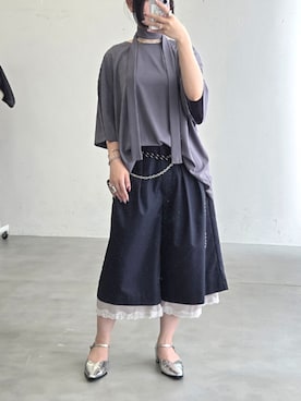 「yae（ヤエ）のアイテム」を使った、yae staffさん（レディース・158cm）の夏コーディネート