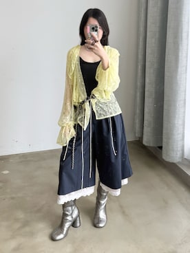 「yae（ヤエ）のアイテム」を使った、yae staffさん（レディース・154cm）の夏コーディネート
