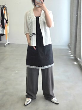 「yae（ヤエ）のアイテム」を使った、yae staffさん（レディース・158cm）の夏コーディネート
