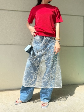 「yae（ヤエ）のアイテム」を使った、yae staffさん（レディース・154cm）の夏コーディネート