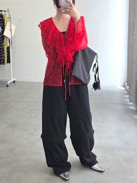 「yae（ヤエ）のアイテム」を使った、yae staffさん（レディース・158cm）の夏コーディネート