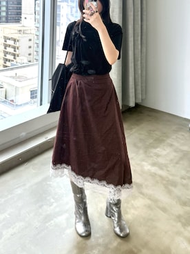 「yae（ヤエ）のアイテム」を使った、yae staffさん（レディース・154cm）の夏コーディネート
