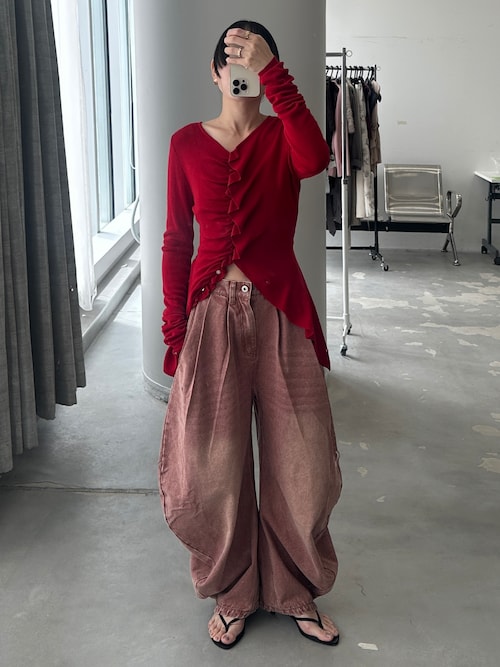 yae（ヤエ）の「Everyday slim fit frills cardigan/エブリデイスリム