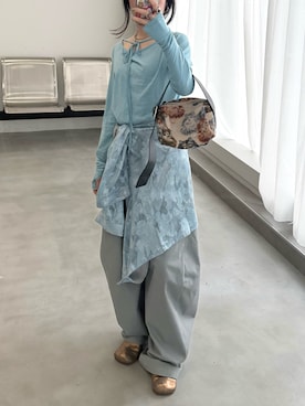 「yae（ヤエ）のアイテム」を使った、yae staffさん（レディース・154cm）の春コーディネート