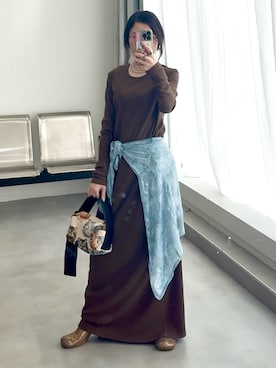 「yae（ヤエ）のアイテム」を使った、yae staffさん（レディース・154cm）の春コーディネート