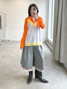 「yae（ヤエ）のアイテム」を使った、yae staffさん（レディース・154cm）の夏コーディネート