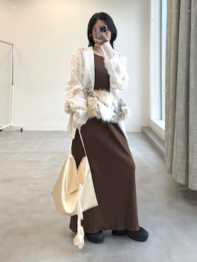 「yae（ヤエ）のアイテム」を使った、yae staffさん（レディース・154cm）の夏コーディネート