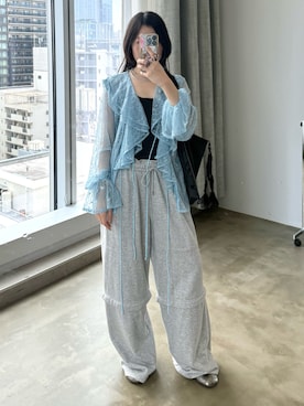 「yae（ヤエ）のアイテム」を使った、yae staffさん（レディース・154cm）の夏コーディネート