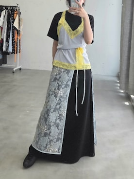 「yae（ヤエ）のアイテム」を使った、yae staffさん（レディース・158cm）の夏コーディネート
