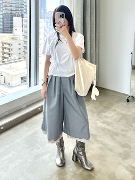 「yae（ヤエ）のアイテム」を使った、yae staffさん（レディース・154cm）の夏コーディネート