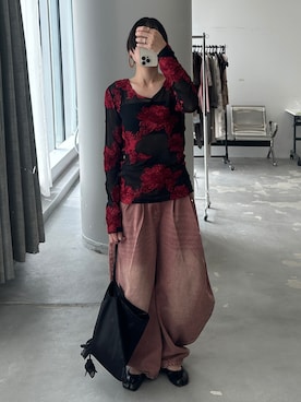 「yae（ヤエ）のアイテム」を使った、yae staffさん（レディース・159cm）の夏コーディネート
