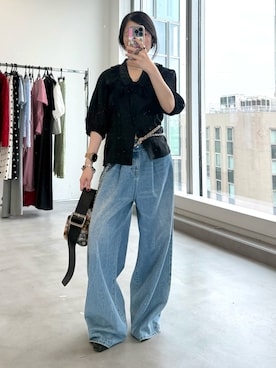 「yae（ヤエ）のアイテム」を使った、yae staffさん（レディース・154cm）の夏コーディネート
