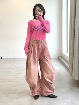 「yae（ヤエ）のアイテム」を使った、yae staffさん（レディース・154cm）の夏コーディネート