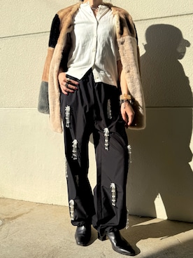 「アイテム（ブレスレット）」を使った、yae staffさん（レディース・154cm）の冬コーディネート