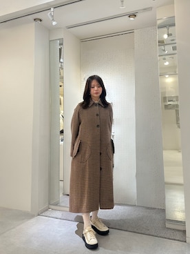 「アイテム（ステンカラーコート）」を使った、Lucida_梅田ESTさん（レディース・155cm）の冬コーディネート