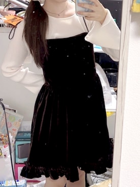 ベロアフリルキャミミニワンピース 605529 Heather ワンピース ベロア