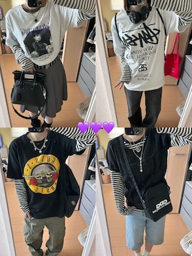 「PLAZAのアイテム（Tシャツ/カットソー、ホワイト系）」を使った、haryo98さん（レディース・158cm）の春コーディネート