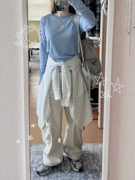 「UNIQLO（ユニクロ）のアイテム（シャツ/ブラウス、ホワイト系）」を使った、haryo98さん（レディース・158cm）の夏コーディネート