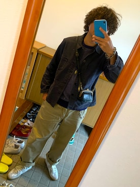 「アイテム（ネックレス、ブルー系）」を使った、ヤスタカさん（メンズ・176cm）の秋コーディネート