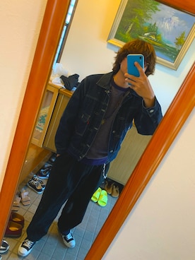「Levi's（リーバイス）のアイテム（ジャケット/アウター）」を使った、ヤスタカさん（メンズ・176cm）の秋コーディネート