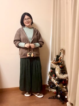 「アイテム（ルームシューズ/スリッパ）」を使った、plumerialoveさん（レディース・153cm）の冬コーディネート