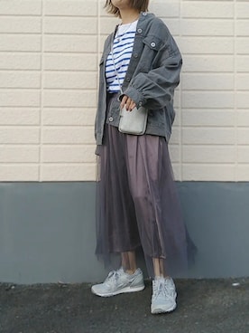 「DISCOAT（ディスコート）のアイテム（デニムジャケット）」を使った、rimaさん（レディース・160cm）の春コーディネート