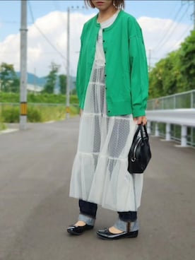 「重ね着ベストシーズン」｜「アイテム（バレエシューズ）」を使った、rimaさん（レディース・160cm）の秋コーディネート