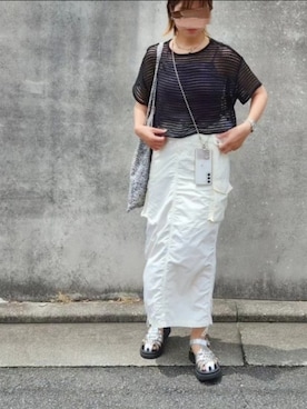 「カーゴスカート」｜「アイテム（その他）」を使った、rimaさん（レディース・160cm）の夏コーディネート