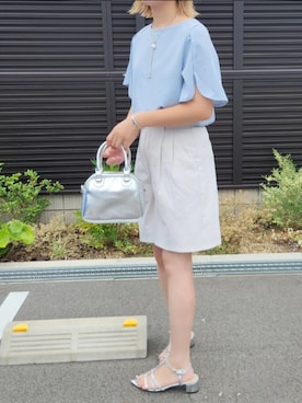 「GRL（グレイル）のアイテム（ハンドバッグ）」を使った、rimaさん（レディース・160cm）の夏コーディネート