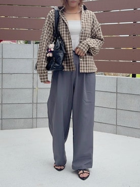 「Aunely（オーネリー）のアイテム（トップス）」を使った、rimaさん（レディース・161cm）の夏コーディネート