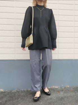 「ぺプラムトップス」｜「アイテム（その他）」を使った、rimaさん（レディース・160cm）の春コーディネート