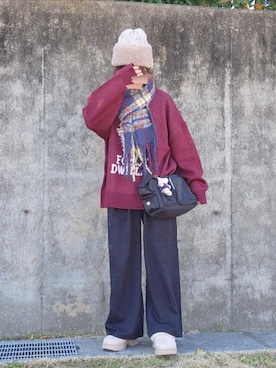 「アイテム（チャーム）」を使った、rimaさん（レディース・161cm）の冬コーディネート