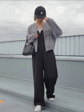 「しまむら（シマムラ）のアイテム（ブルゾン）」を使った、rimaさん（レディース・160cm）の秋コーディネート