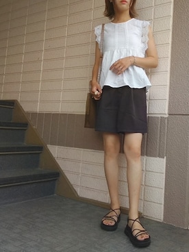 「Candy Beans（キャンディビーンズ）のアイテム」を使った、rimaさん（レディース・160cm）の夏コーディネート