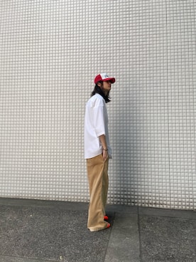 「NEONSIGN（ネオンサイン）のアイテム」を使った、柿崎 陸人さん（メンズ・179cm）の夏コーディネート
