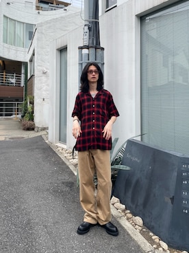 「A.D.S.R.（エーディーエスアール）のアイテム」を使った、柿崎 陸人さん（メンズ・179cm）の夏コーディネート