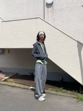 「KAIKO（カイコー）のアイテム」を使った、柿崎 陸人さん（メンズ・179cm）の夏コーディネート