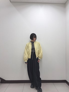 「アイテム（ブルゾン、イエロー系）」を使った、hknicoleclubさん（レディース・150cm）の冬コーディネート