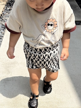 「しまむら（シマムラ）のアイテム（Tシャツ/カットソー、その他）」を使った、TOAさん（キッズ・80cm）の夏コーディネート