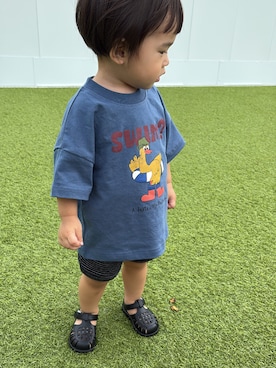 「Birthday（バースデイ）のアイテム（Tシャツ/カットソー、ブルー系）」を使った、TOAさん（キッズ・80cm）の夏コーディネート