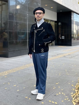 「アイテム（ハンチング/ベレー帽）」を使った、初珠さん（メンズ・167cm）の秋コーディネート