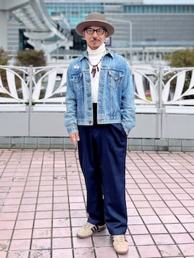 「アイテム（サロペット/オーバーオール）」を使った、初珠さん（メンズ・167cm）の秋コーディネート