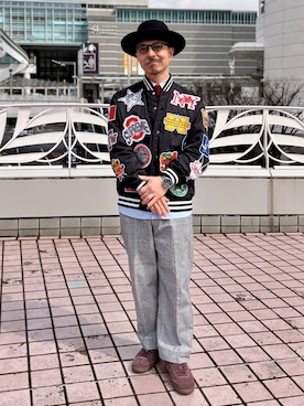 「Supreme （シュプリーム）のアイテム」を使った、初珠さん（メンズ・167cm）の春コーディネート