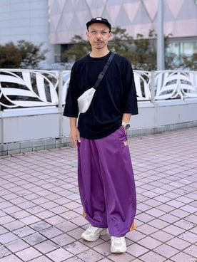 「アイテム（ボディバッグ/ウエストポーチ）」を使った、初珠さん（メンズ・167cm）の秋コーディネート