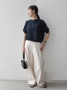 「EBLOUNA（エブローナ）のアイテム」を使った、澤村さん（レディース・162cm）の夏コーディネート