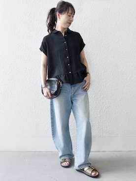 「EBLOUNA（エブローナ）のアイテム」を使った、澤村さん（レディース・162cm）の夏コーディネート