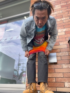 「Right-on（ライトオン）のアイテム（デニムジャケット、ブルー系）」を使った、yuukiichikou16さん（メンズ・174cm）の秋コーディネート