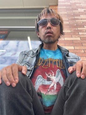 「Right-on（ライトオン）のアイテム（デニムジャケット、ブルー系）」を使った、yuukiichikou16さん（メンズ・174cm）の夏コーディネート