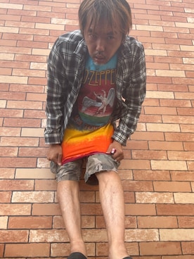「elmar（エルマール）のアイテム（チェスターコート、ブラック系）」を使った、yuukiichikou16さん（メンズ・174cm）の夏コーディネート